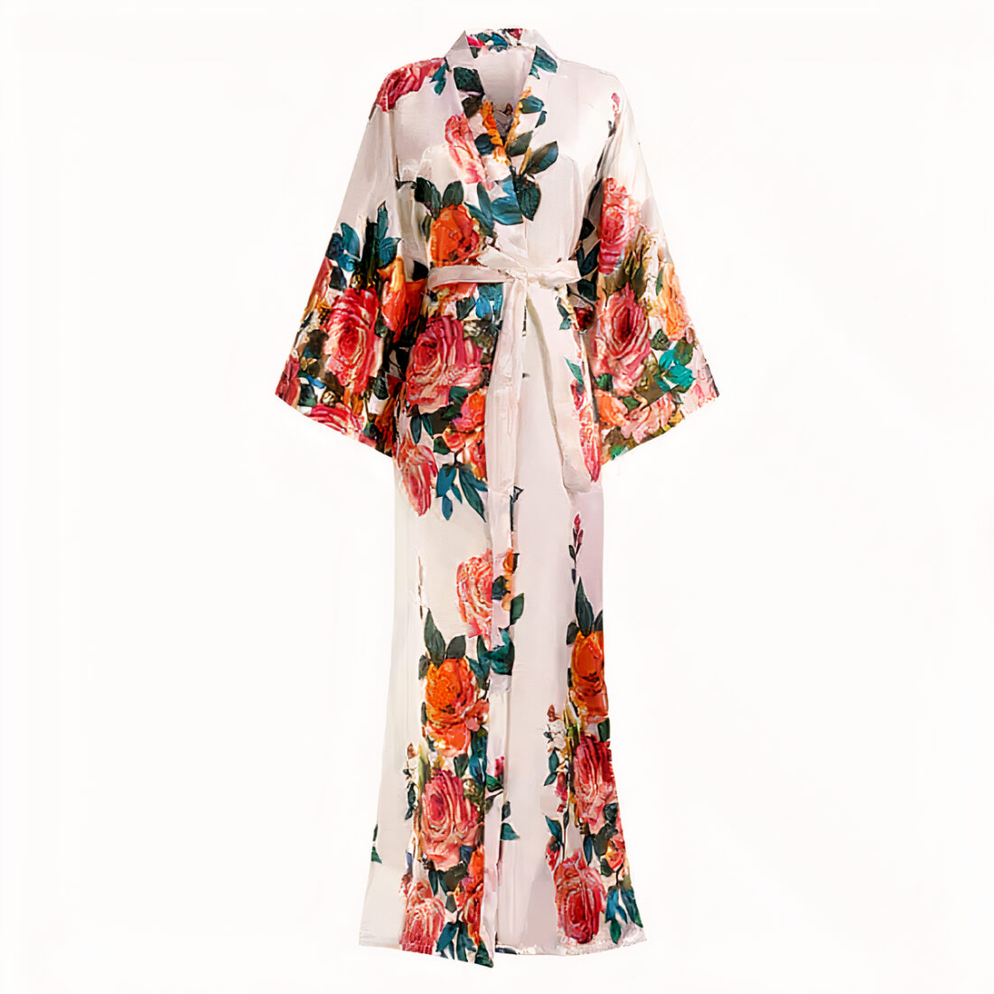 Kimono en satin pour femme à imprimé floral 15444 rw1jyr