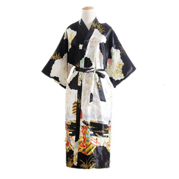 Kimono en satin pour femme imprimé asiatique 15468 hypsce