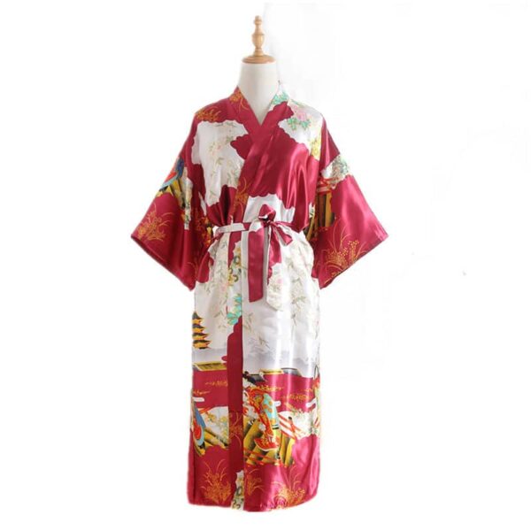 Kimono en satin pour femme imprimé asiatique 15468 i3n68s