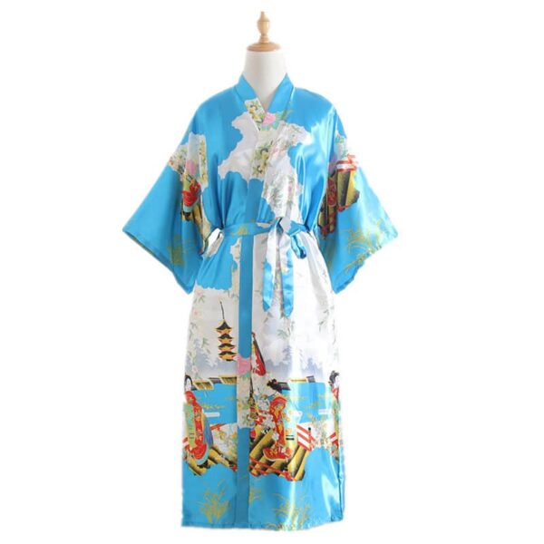 Kimono en satin pour femme imprimé asiatique 15468 to8gtl