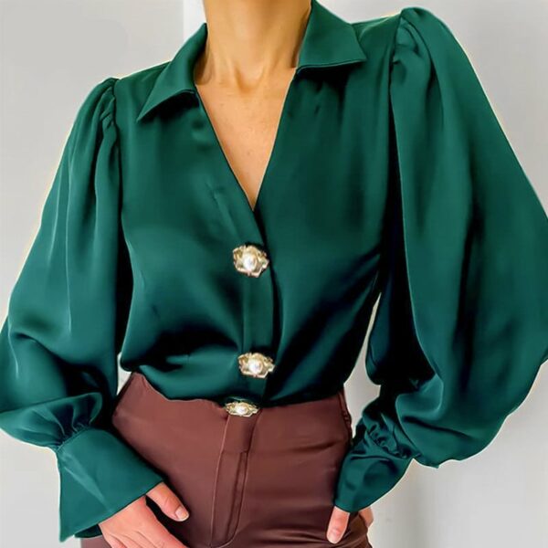 Chemise en satin élégante style vintage pour femme 4694 hhnacw