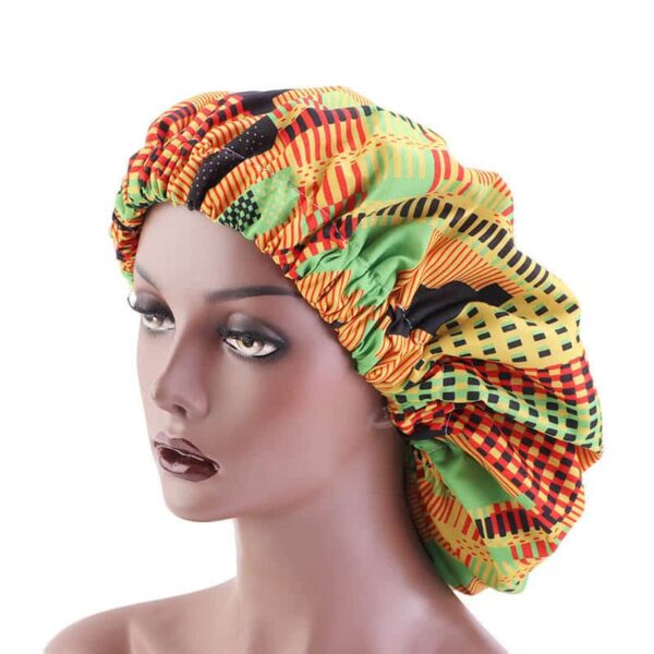 Bonnet en satin motif imprimé africain 8238 gqqdyz