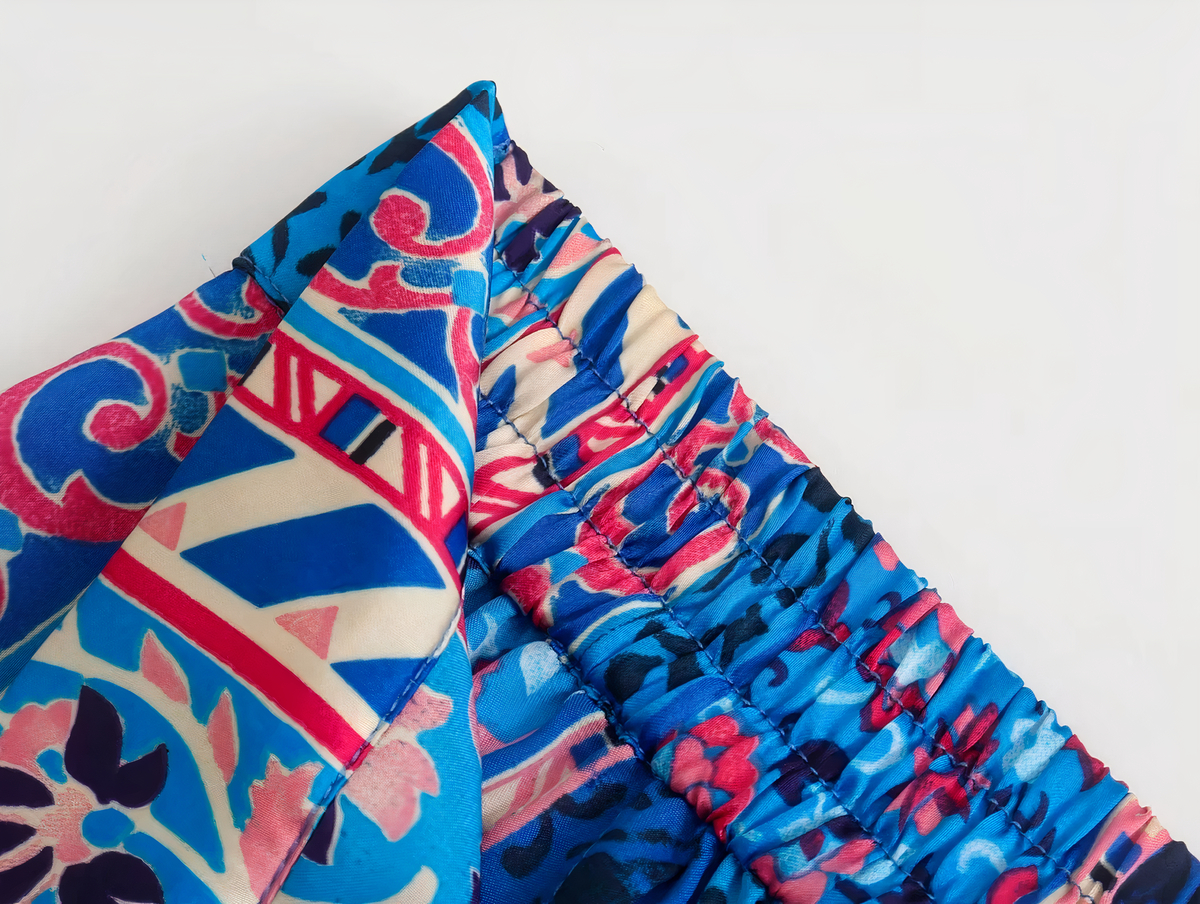 Haut Bleu à Motifs M&S Taille 10 – Style Rétro Et Confortable En Coton