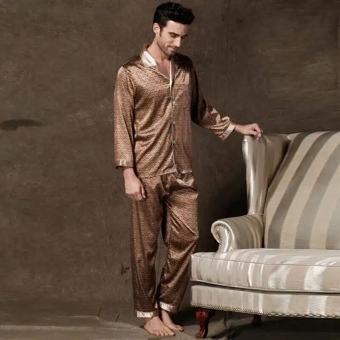 Pyjama homme satin luxe